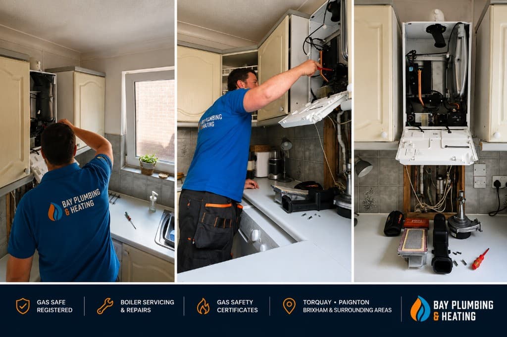 Bay Plumbing and Heating engineer carrying out a boiler service