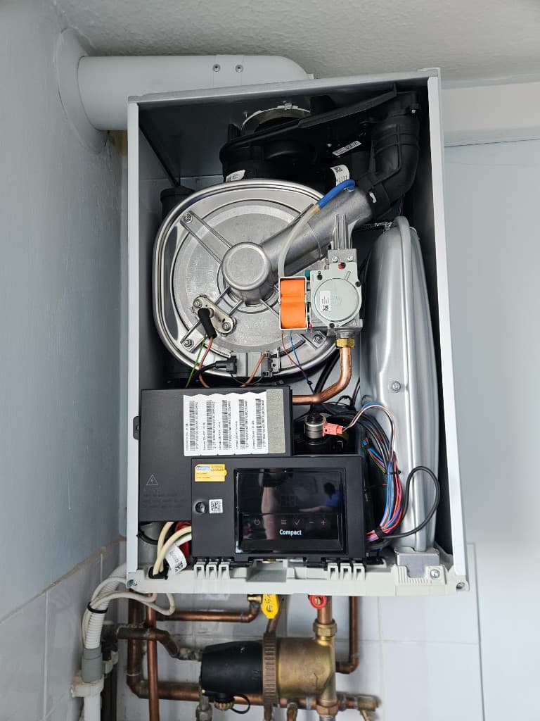Open boiler casing during professional boiler diagnostics