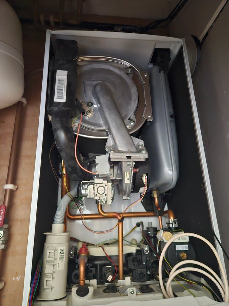 New fan fitted in Glow-worm boiler during repair in Torquay