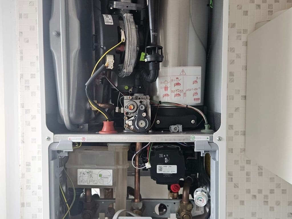 Internal Worcester boiler checks during annual service in Torquay